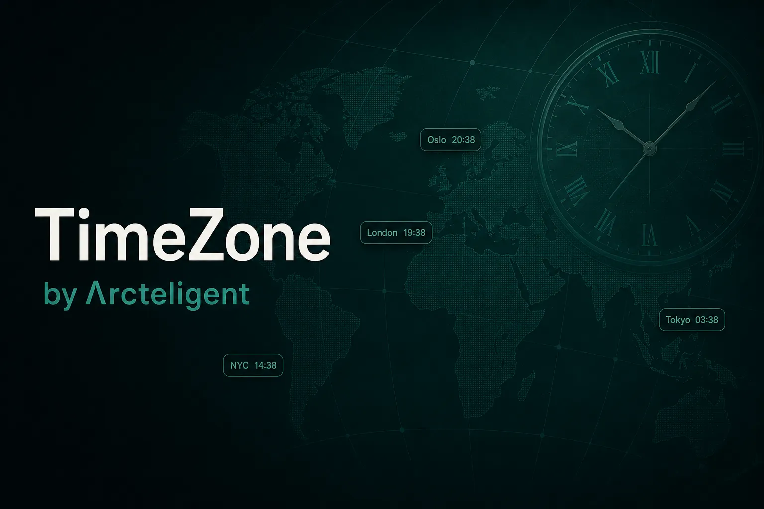 TimeZone showing clocks, weather, morning digest, reminders and meeting overlap